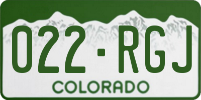 CO license plate 022RGJ