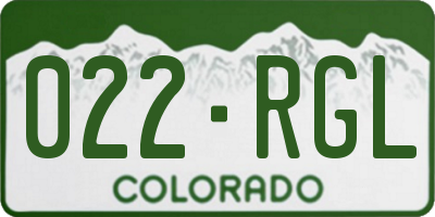 CO license plate 022RGL
