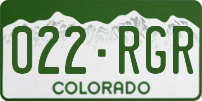 CO license plate 022RGR