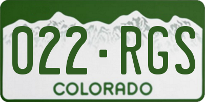 CO license plate 022RGS