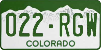 CO license plate 022RGW