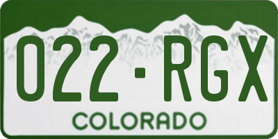 CO license plate 022RGX