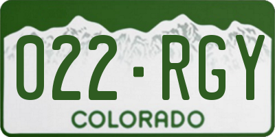 CO license plate 022RGY