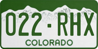 CO license plate 022RHX