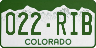 CO license plate 022RIB