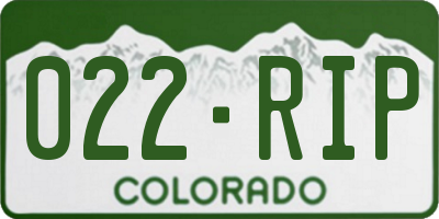 CO license plate 022RIP