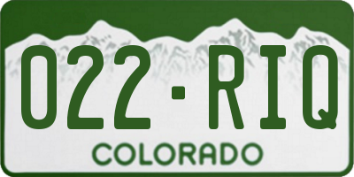 CO license plate 022RIQ