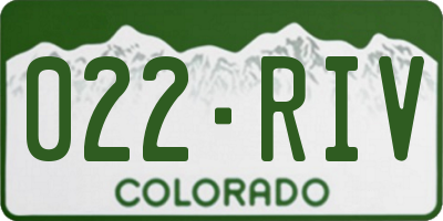 CO license plate 022RIV