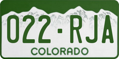CO license plate 022RJA