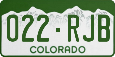CO license plate 022RJB