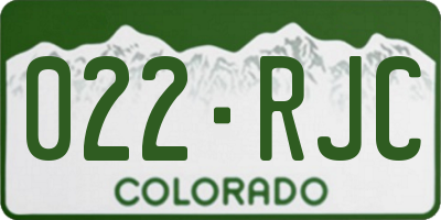 CO license plate 022RJC