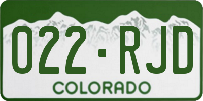 CO license plate 022RJD