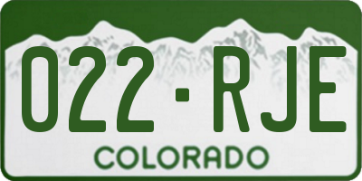 CO license plate 022RJE