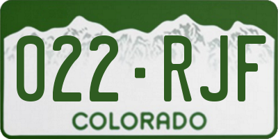 CO license plate 022RJF