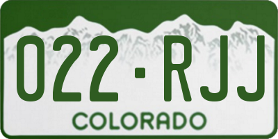CO license plate 022RJJ