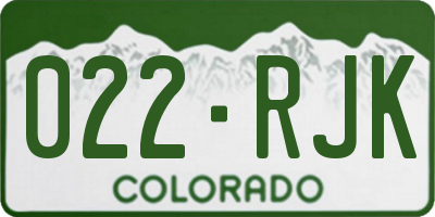 CO license plate 022RJK
