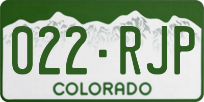 CO license plate 022RJP