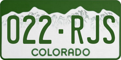 CO license plate 022RJS