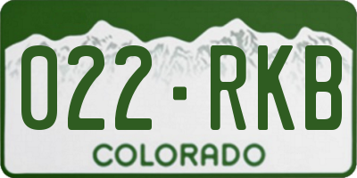 CO license plate 022RKB