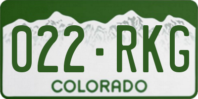 CO license plate 022RKG