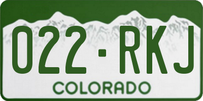 CO license plate 022RKJ