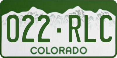 CO license plate 022RLC