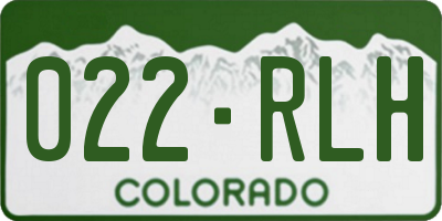 CO license plate 022RLH
