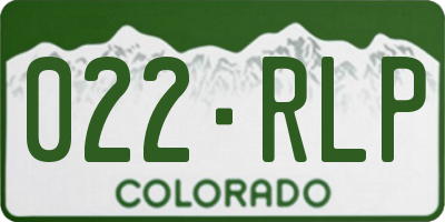 CO license plate 022RLP