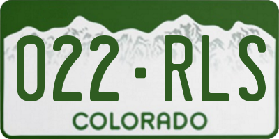 CO license plate 022RLS