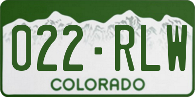 CO license plate 022RLW