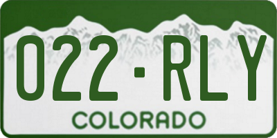 CO license plate 022RLY