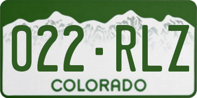 CO license plate 022RLZ
