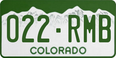 CO license plate 022RMB