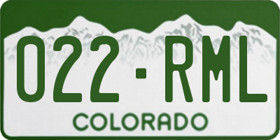 CO license plate 022RML