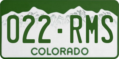 CO license plate 022RMS