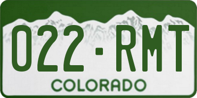 CO license plate 022RMT