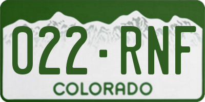 CO license plate 022RNF