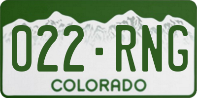 CO license plate 022RNG