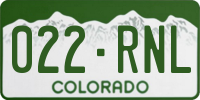 CO license plate 022RNL