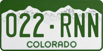 CO license plate 022RNN