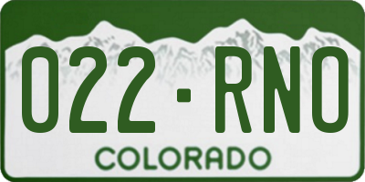 CO license plate 022RNO