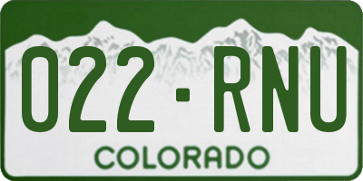 CO license plate 022RNU