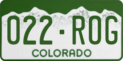 CO license plate 022ROG