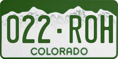 CO license plate 022ROH
