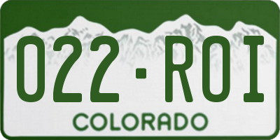 CO license plate 022ROI