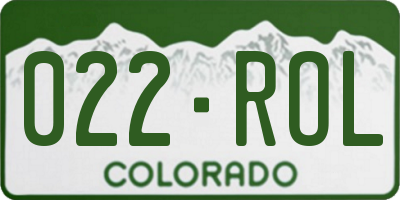 CO license plate 022ROL