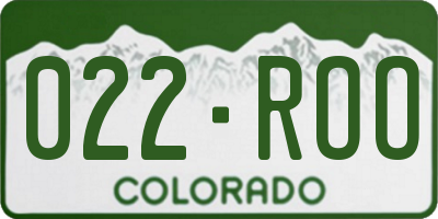 CO license plate 022ROO