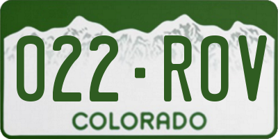 CO license plate 022ROV