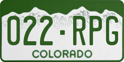 CO license plate 022RPG