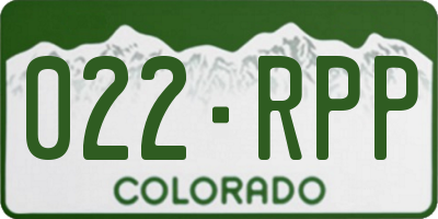 CO license plate 022RPP
